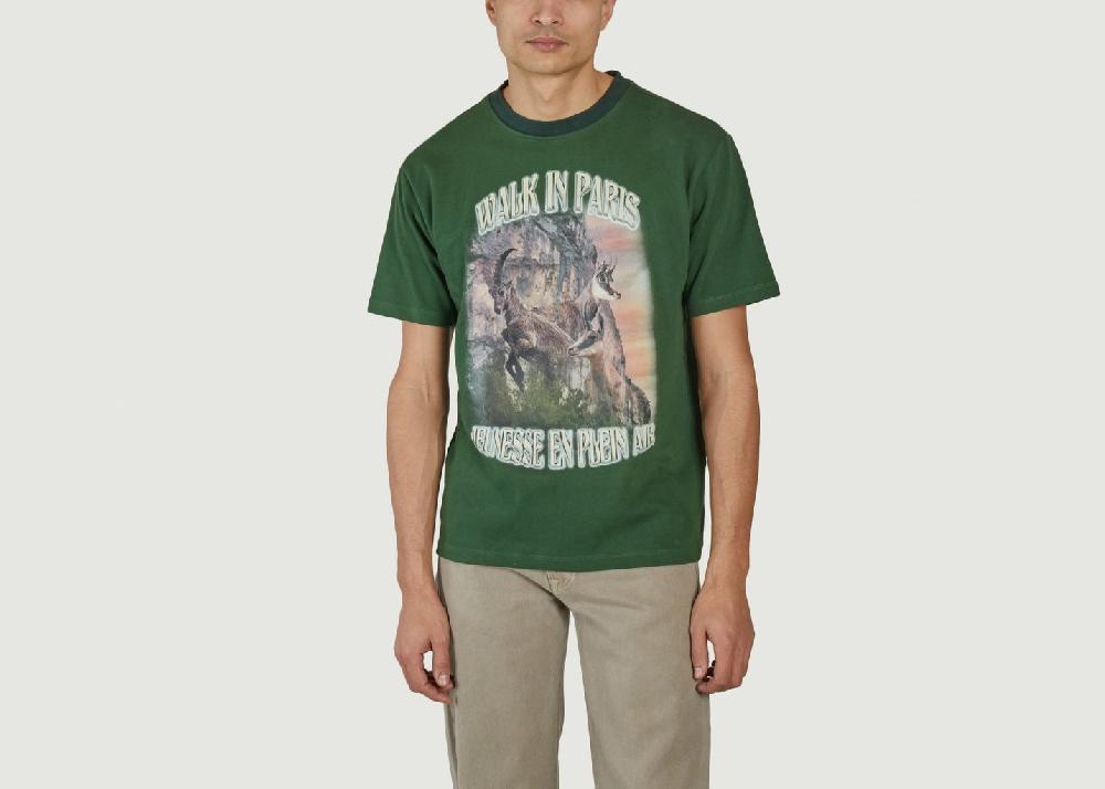 L'exception Le T Shirt Des Quatres Cantons Imprimé Animalier Vert Walk In Paris