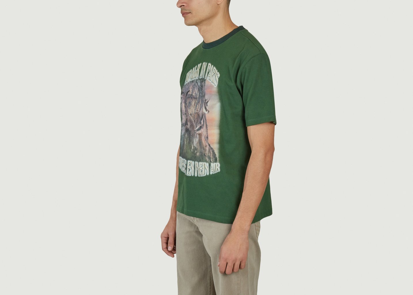 L'exception Le T Shirt Des Quatres Cantons Imprimé Animalier Vert Walk In Paris