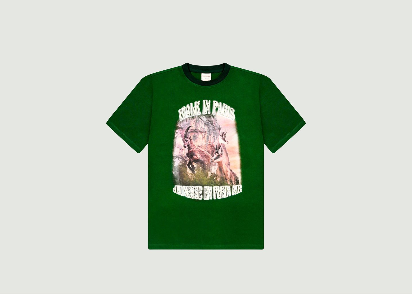 l'exception Le t shirt des Quatres Cantons imprimé animalier Vert Walk in Paris