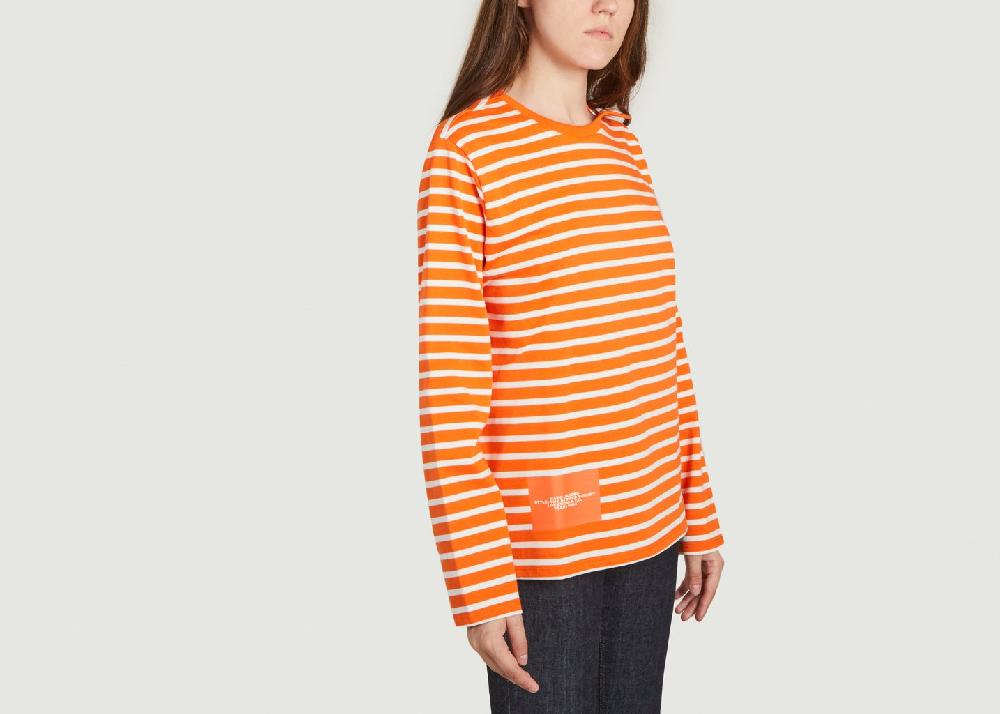 L'exception Le T Shirt Rayé En Coton Orange Marc Jacobs