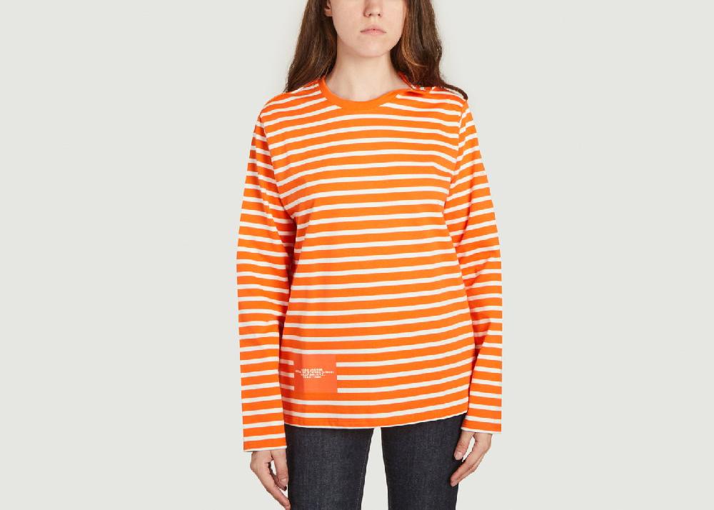 l'exception Le t shirt rayé en coton Orange Marc Jacobs