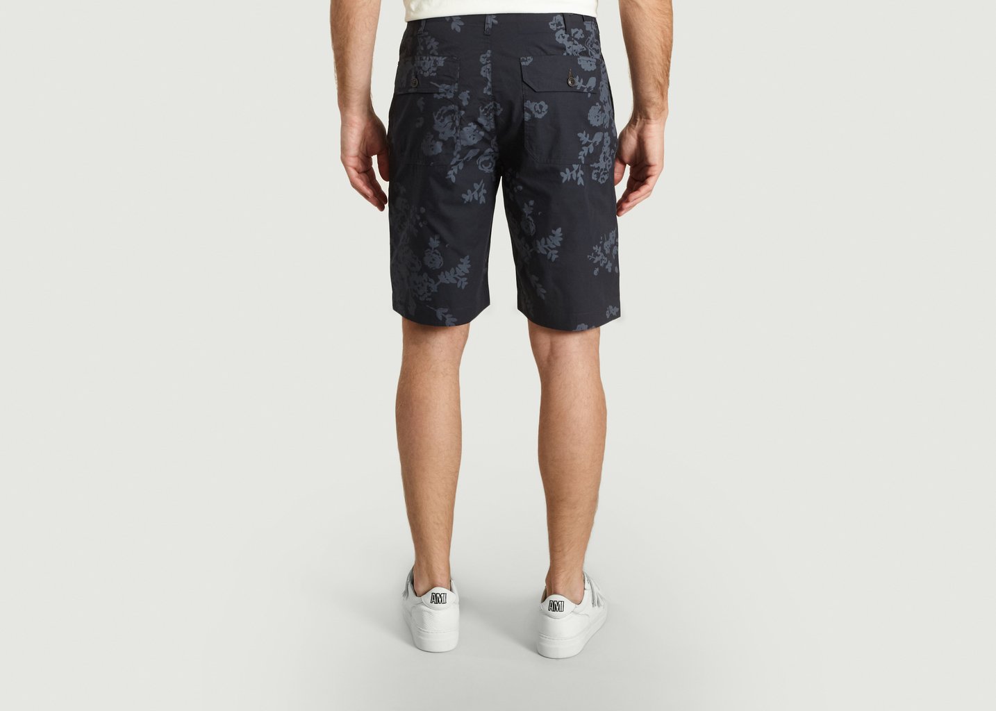 L'exception Loose Short Flower Print Bleu Marine Universal Works