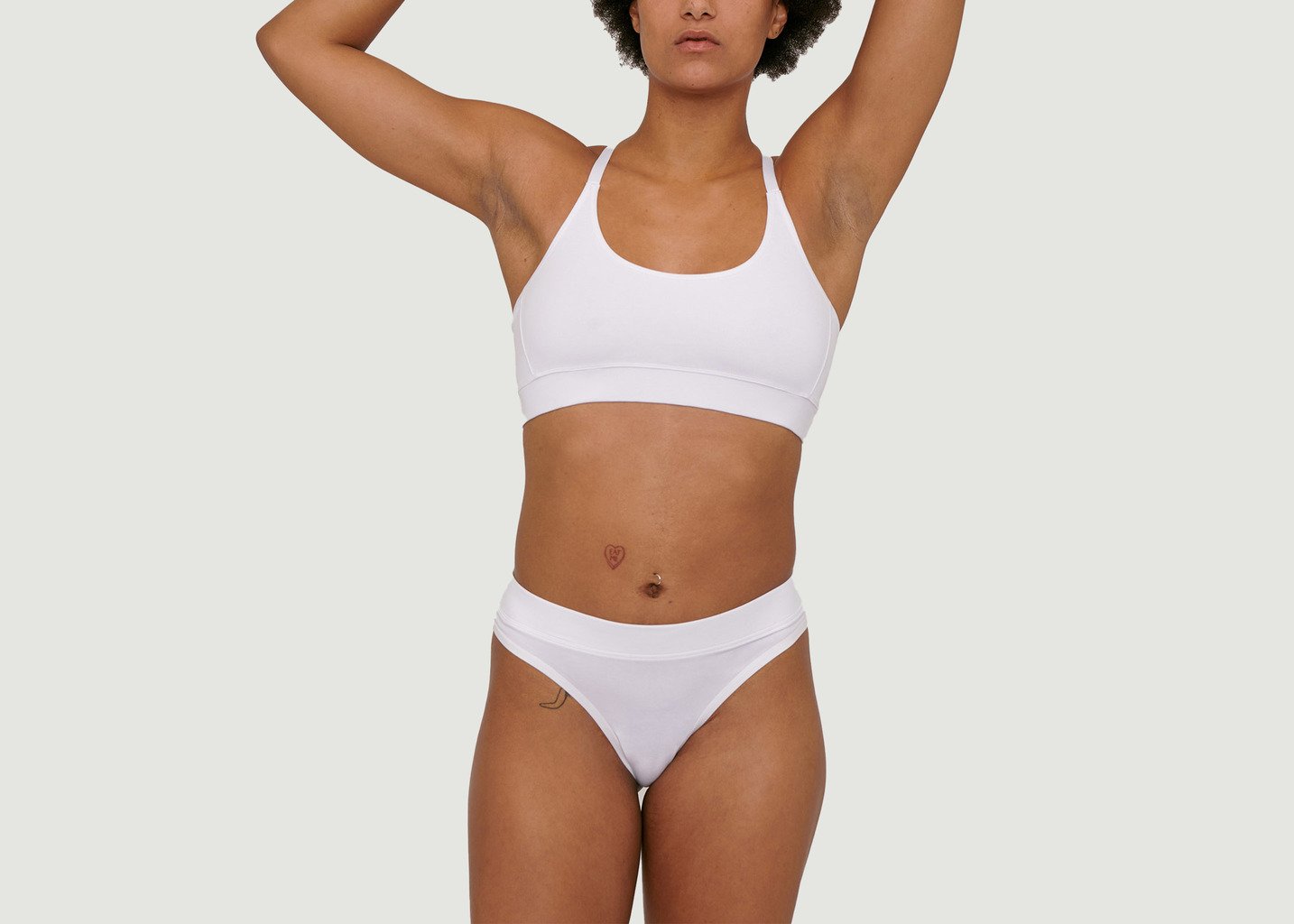 l'exception Lot de 2 String en Coton Blanc Organic Basics