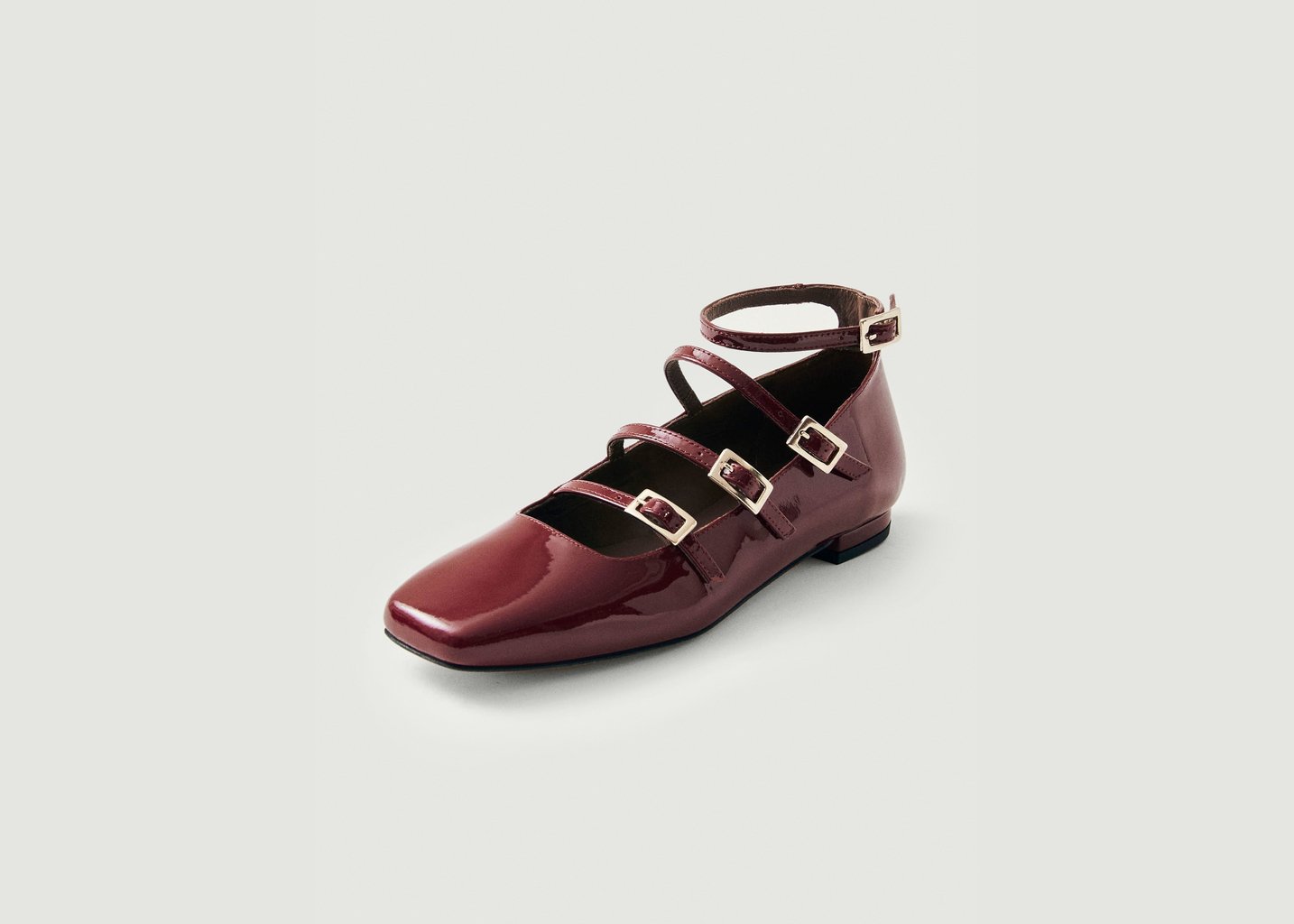 L'exception Luke Onix Ballet Flats En Cuir Bourgogne Alohas