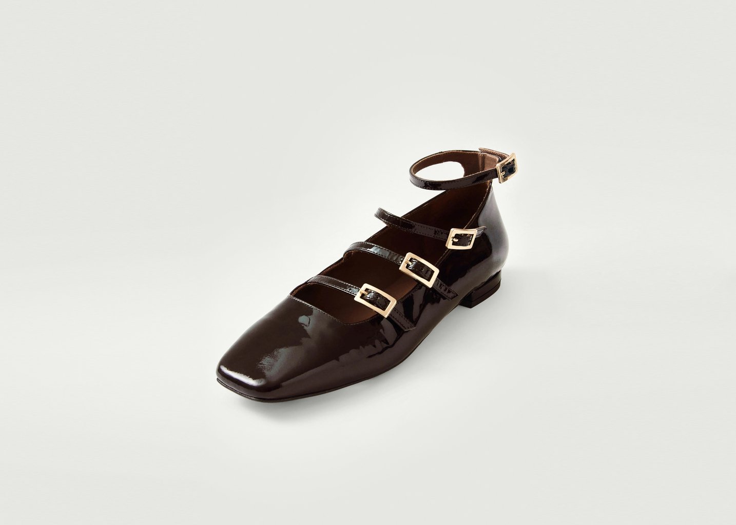 L'exception Luke Onix Ballet Flats En Cuir Café Alohas