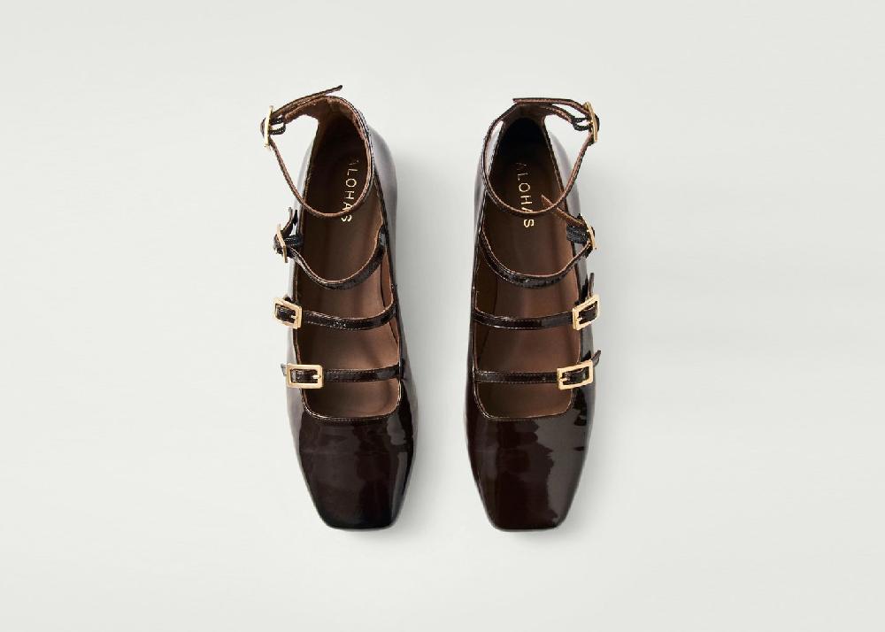L'exception Luke Onix Ballet Flats En Cuir Café Alohas