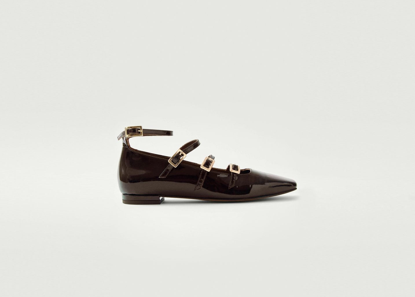 l'exception Luke Onix Ballet Flats en cuir Café Alohas