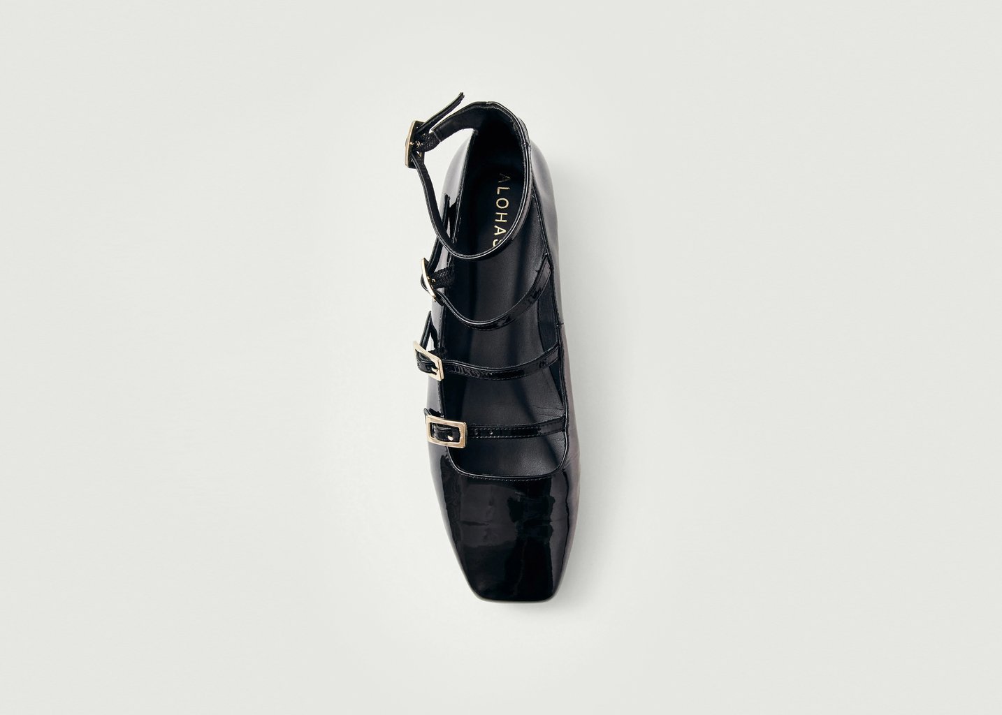 L'exception Luke Onix Ballet Flats En Cuir Noir Alohas