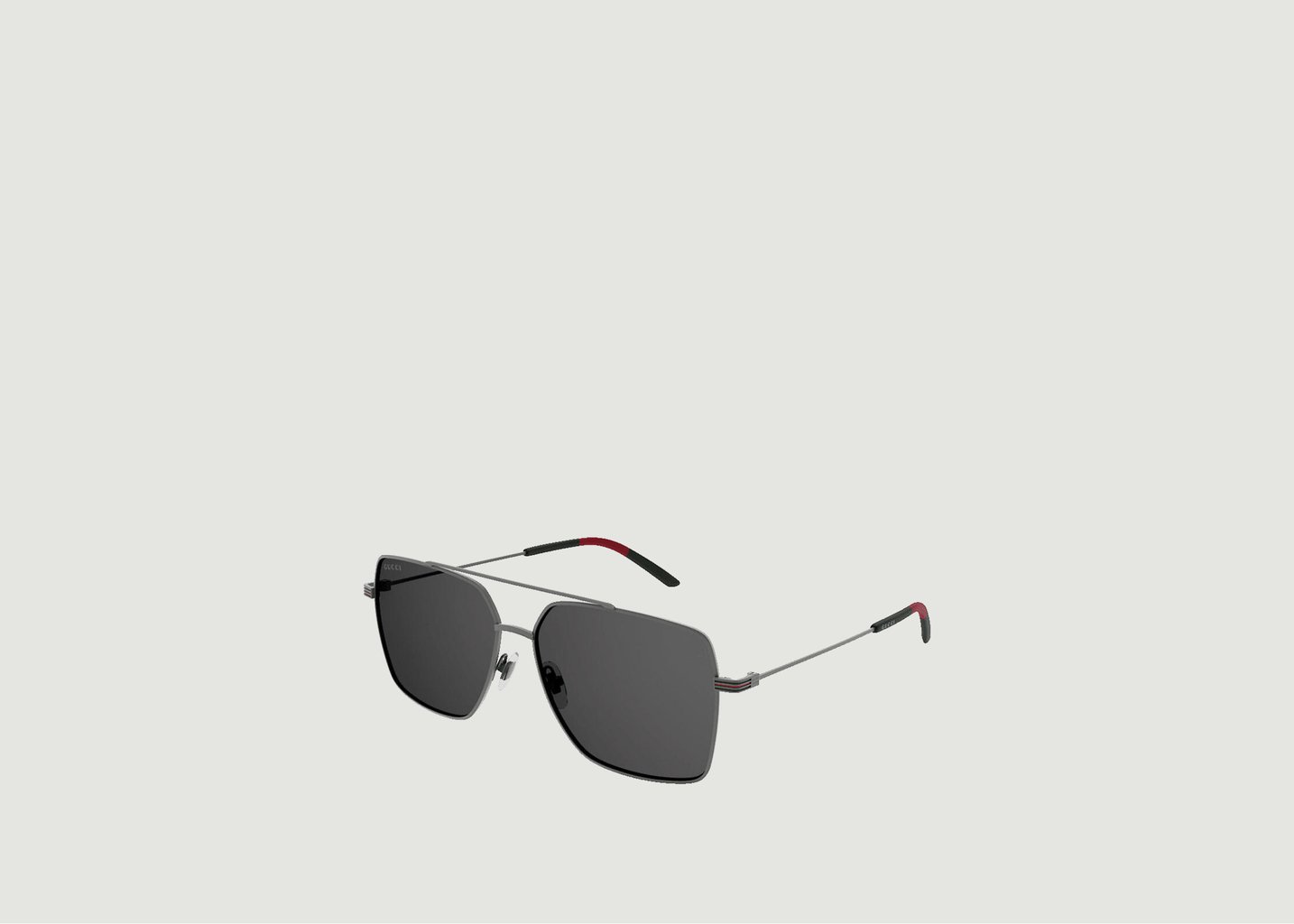 l'exception Lunettes de soleil carrées en ruthénium et émail Gris Gucci