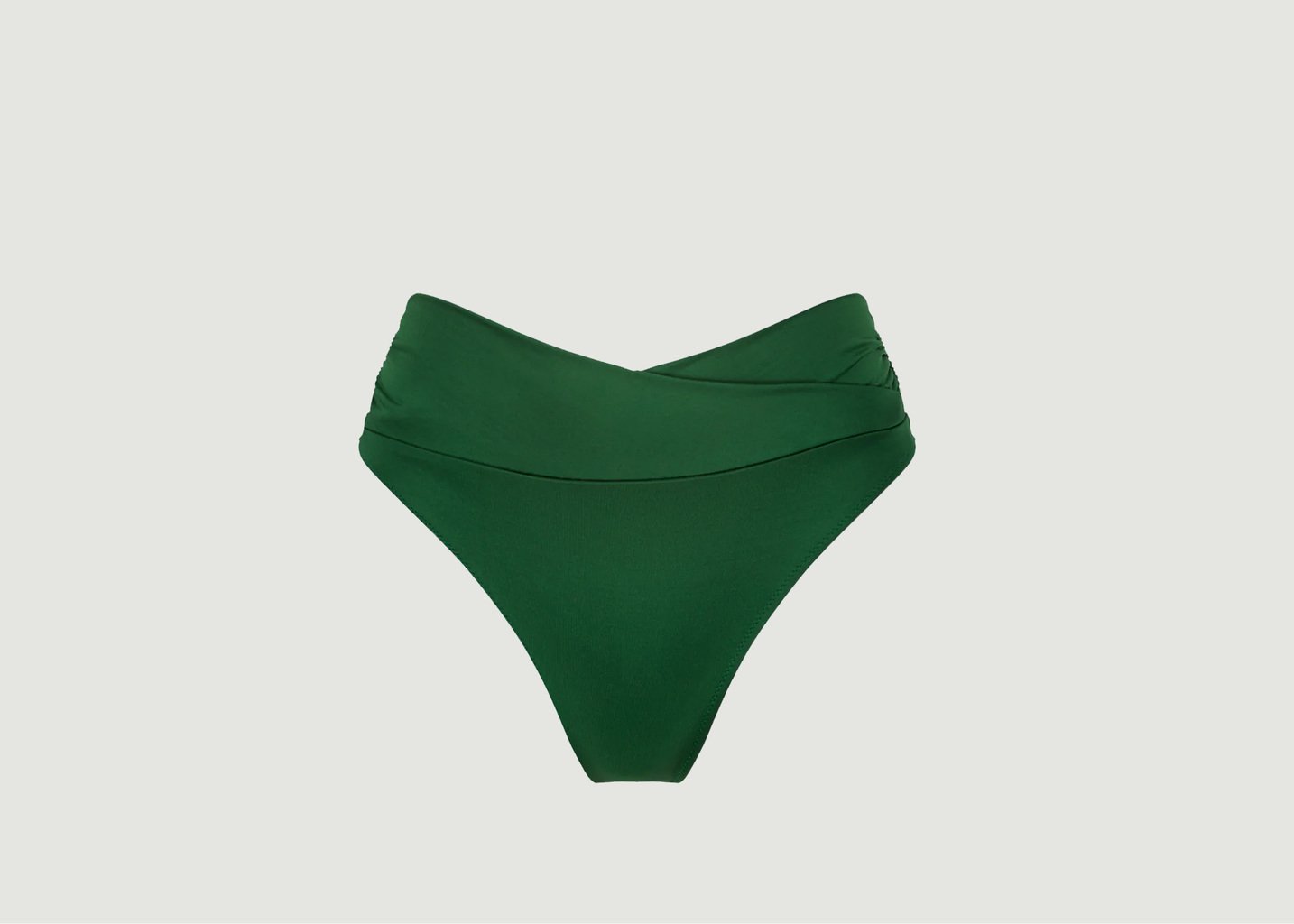 l'exception Maillot Culotte Taille Haute Myrto Vert Bouteille Nénés Paris