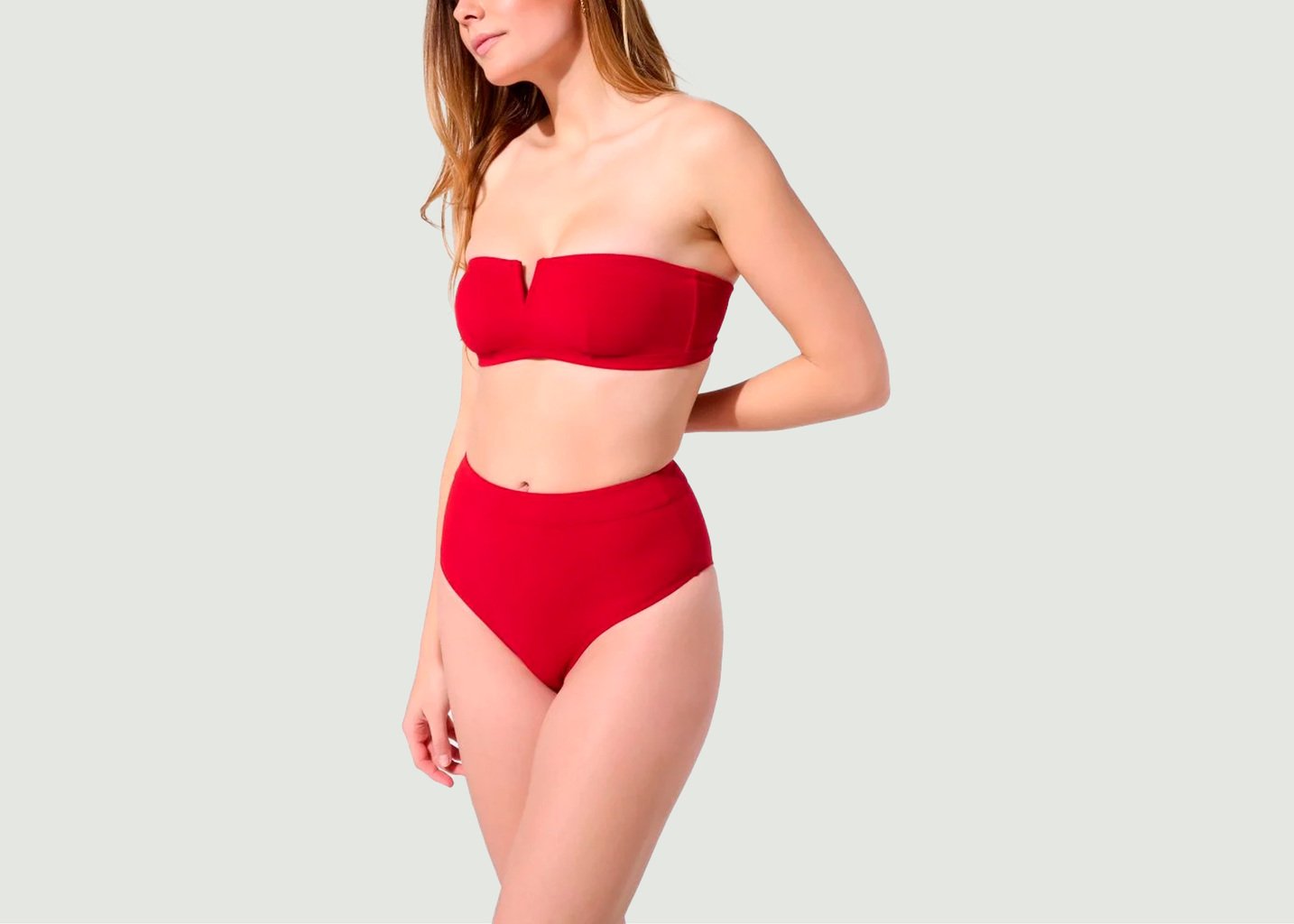 L'exception Maillot De Bain Bandeau L'Habillé Uni Rouge Apnee
