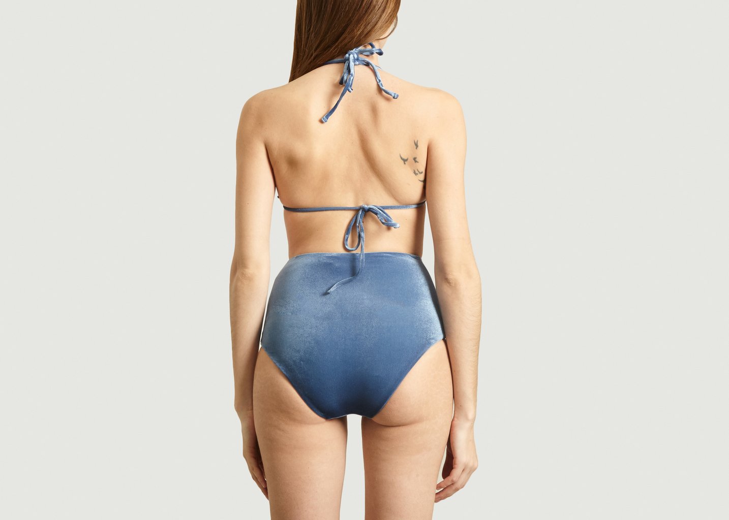 L'exception Maillot De Bain Hermosa Deux Pièces Velours Bleu Marine Albertine