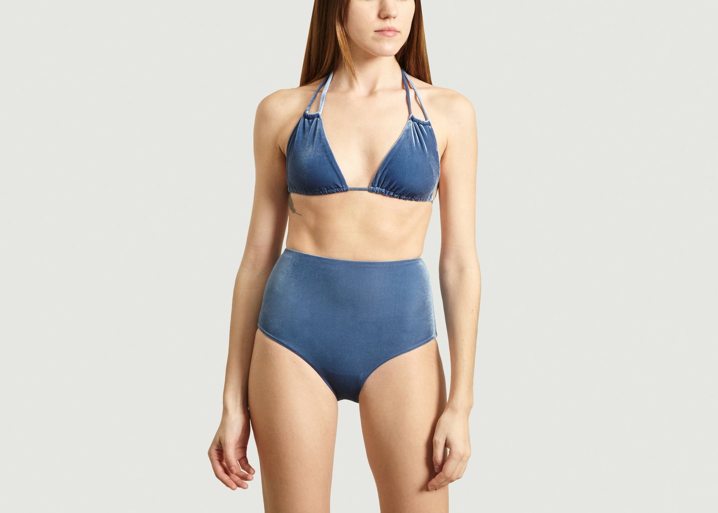 l'exception Maillot de Bain Hermosa Deux Pièces Velours Bleu Marine Albertine