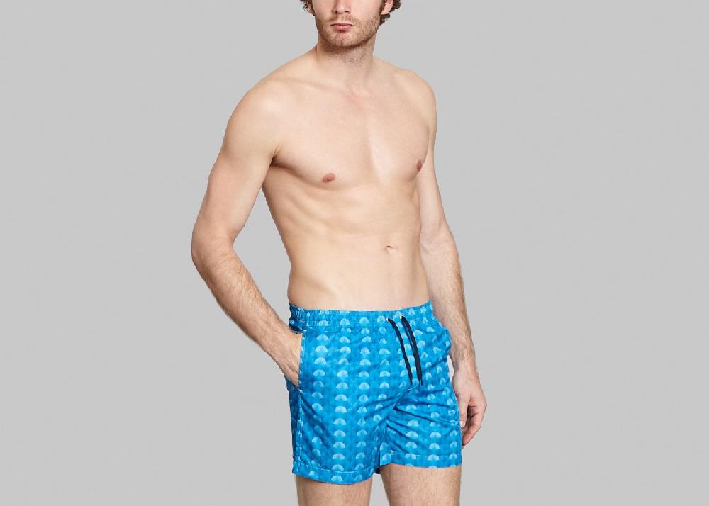 L'exception Maillot De Bain Palme Bleu Clair Château Landon