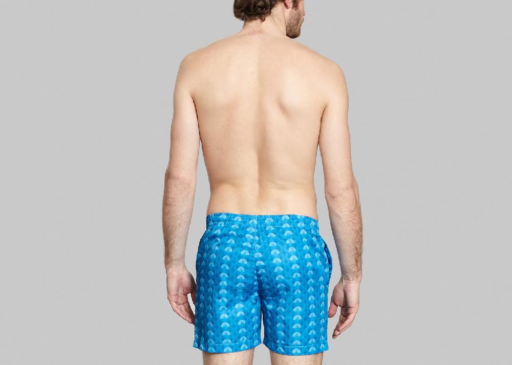 L'exception Maillot De Bain Palme Bleu Clair Château Landon