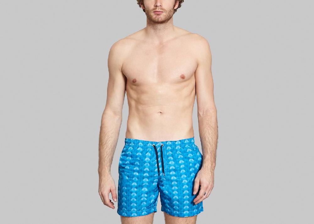 l'exception Maillot de Bain Palme Bleu Clair Château Landon