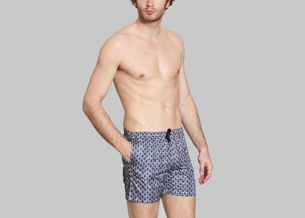 L'exception Maillot De Bain Palme Bleu Marine Château Landon