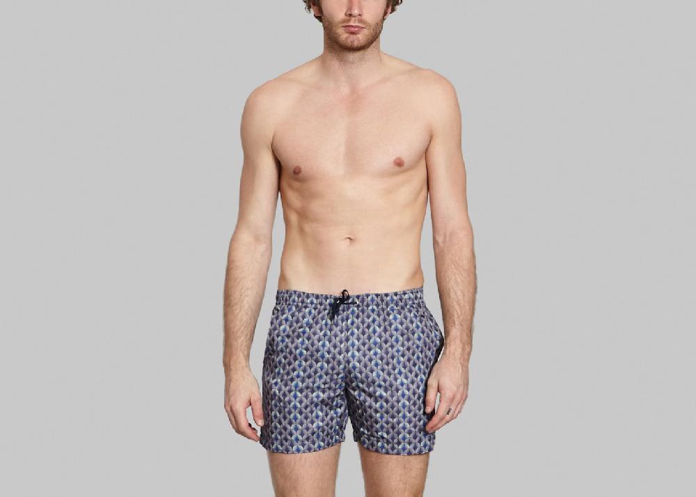 l'exception Maillot de Bain Palme Bleu Marine Château Landon