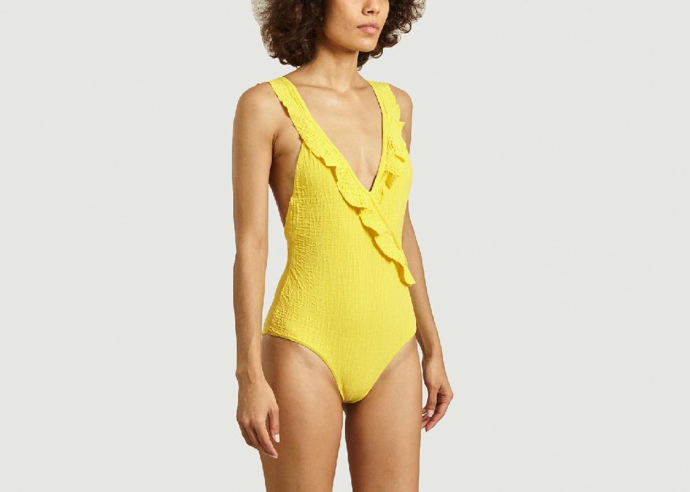 L'exception Maillot De Bain Une Pièce Pina Palmiers Jaune Albertine
