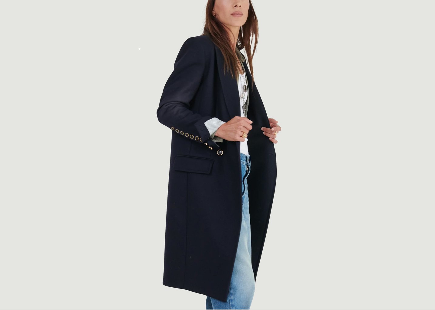 L'exception Manteau Cara Bleu Marine Sarah De Saint Hubert
