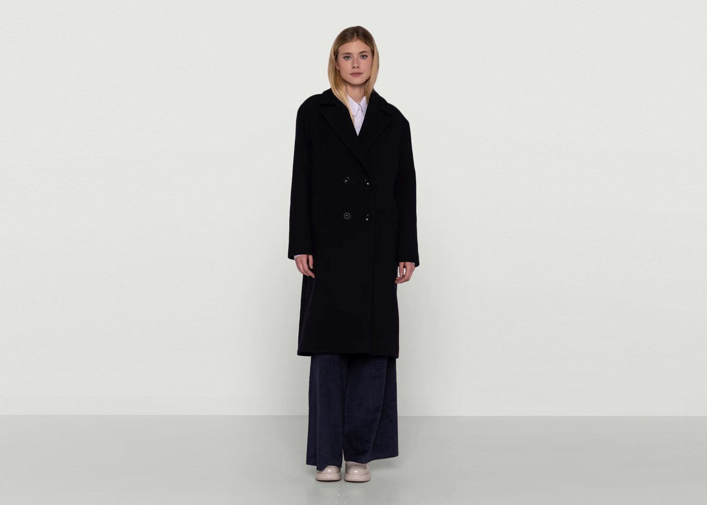 l'exception Manteau cassonade Bleu Marine Maison Lener