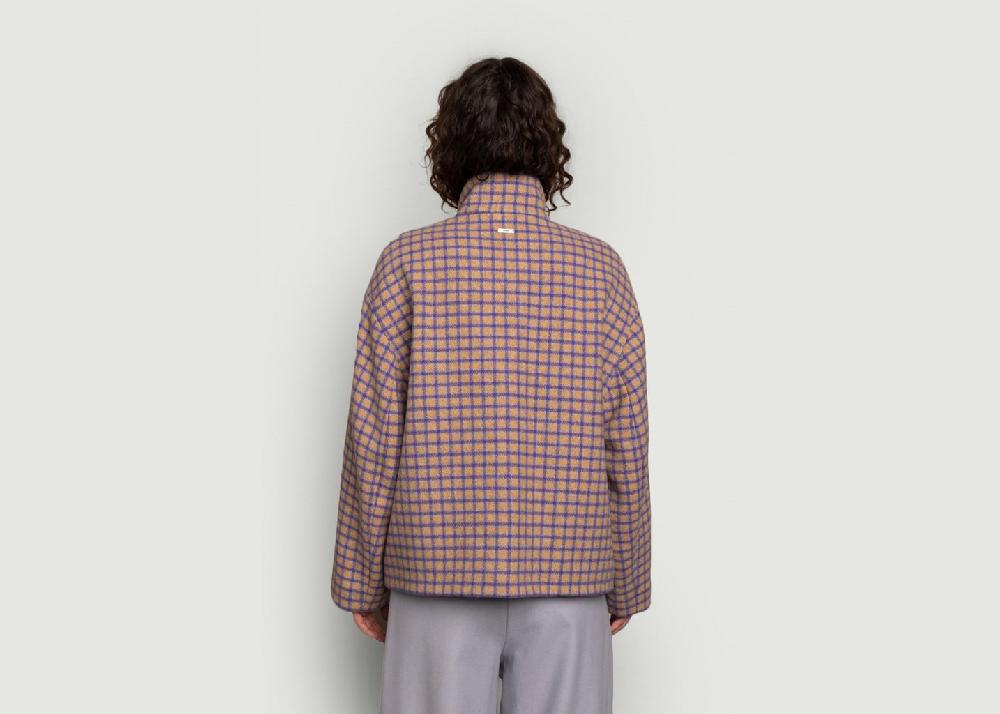 L'exception Manteau Court Glacis Violet Maison Lener