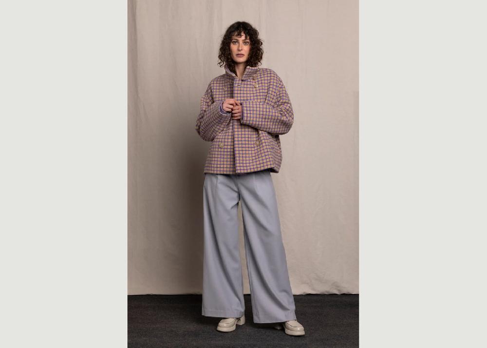 L'exception Manteau Court Glacis Violet Maison Lener