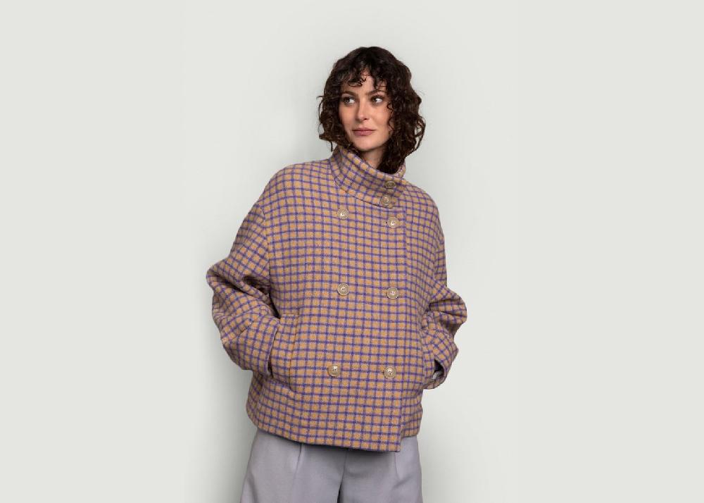 l'exception Manteau court Glacis Violet Maison Lener