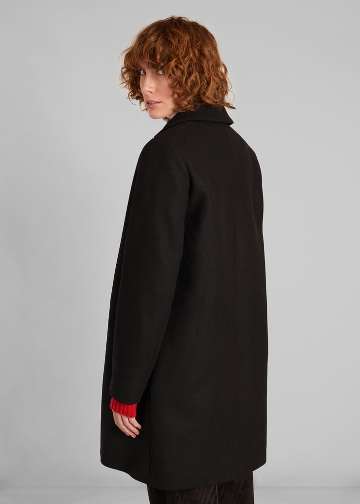L'exception Manteau Droit En Laine Vierge Fabriqué En France Noir L'Exception Paris