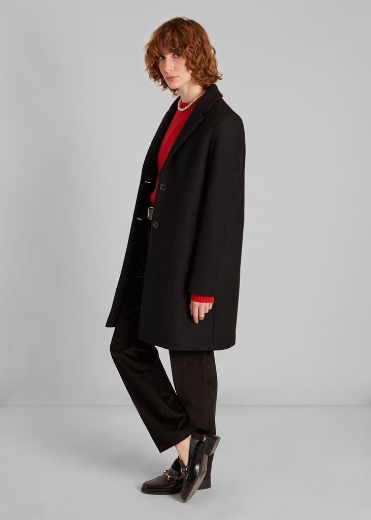 L'exception Manteau Droit En Laine Vierge Fabriqué En France Noir L'Exception Paris