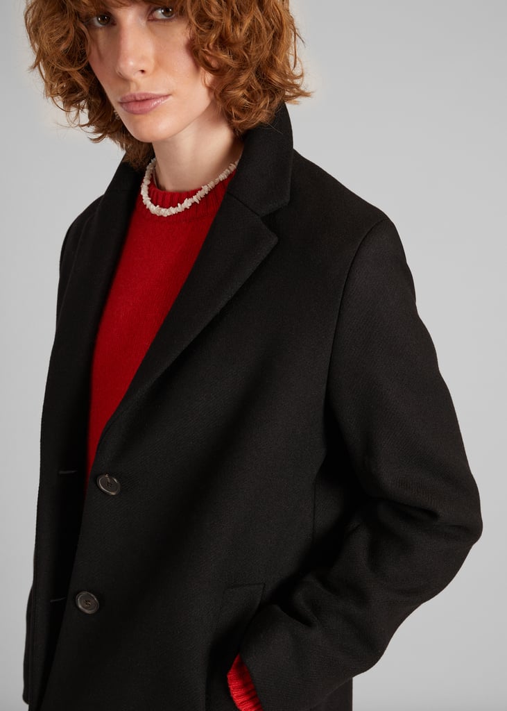 L'exception Manteau Droit En Laine Vierge Fabriqué En France Noir L'Exception Paris