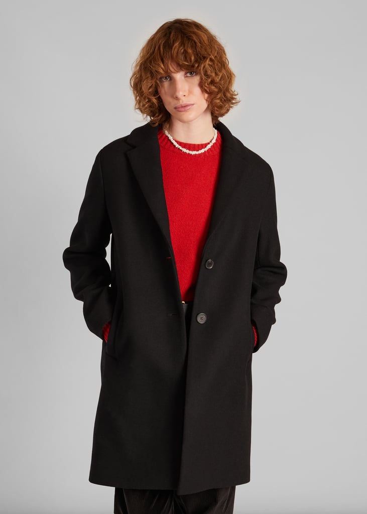 l'exception Manteau droit en laine vierge fabriqué en France Noir L'Exception Paris