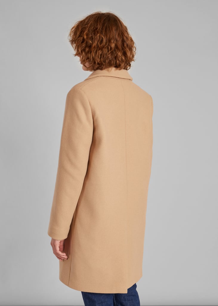 L'exception Manteau Droit En Laine Vierge Fabriqué En France Sable L'Exception Paris