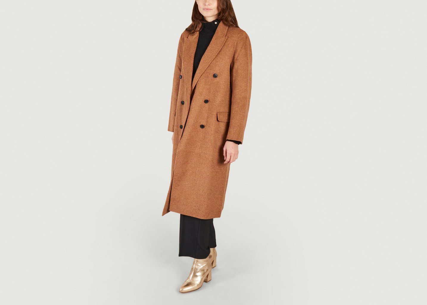 L'exception Manteau En Double Face Chiné Galarita Marron Maje