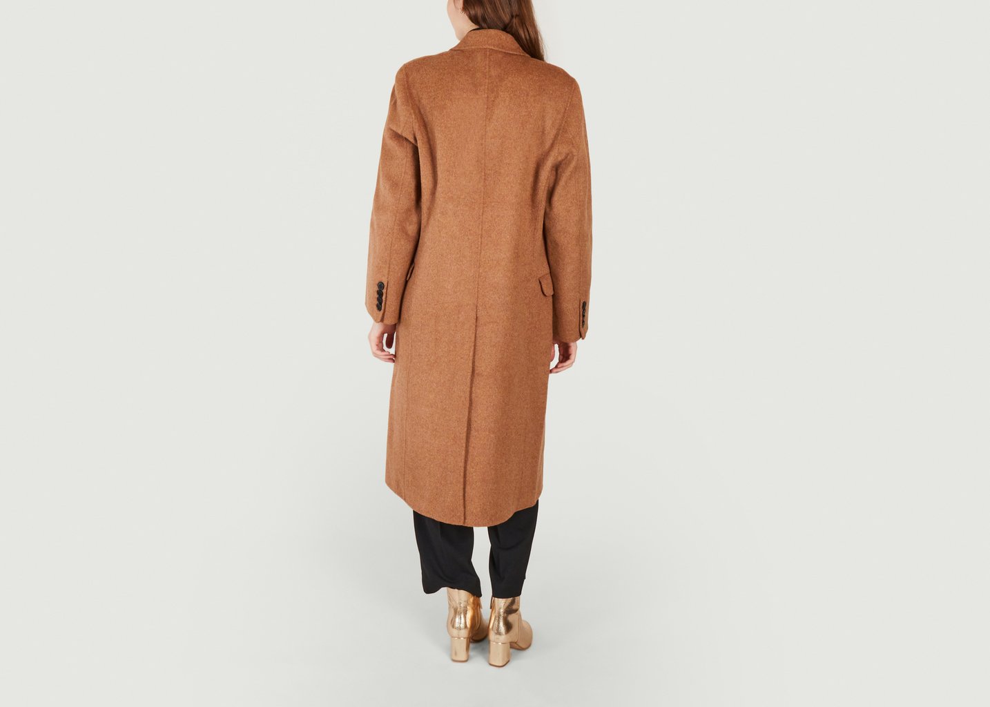 L'exception Manteau En Double Face Chiné Galarita Marron Maje