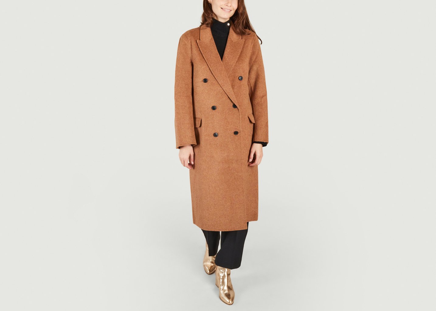 L'exception Manteau En Double Face Chiné Galarita Marron Maje