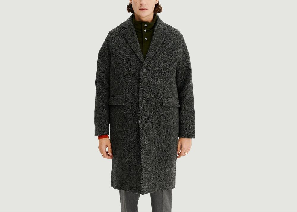 L'exception Manteau Genoa Herringbone Anthracite Noyoco