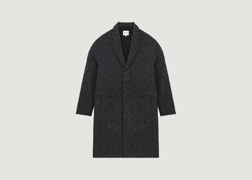 l'exception Manteau Genoa Herringbone Anthracite noyoco