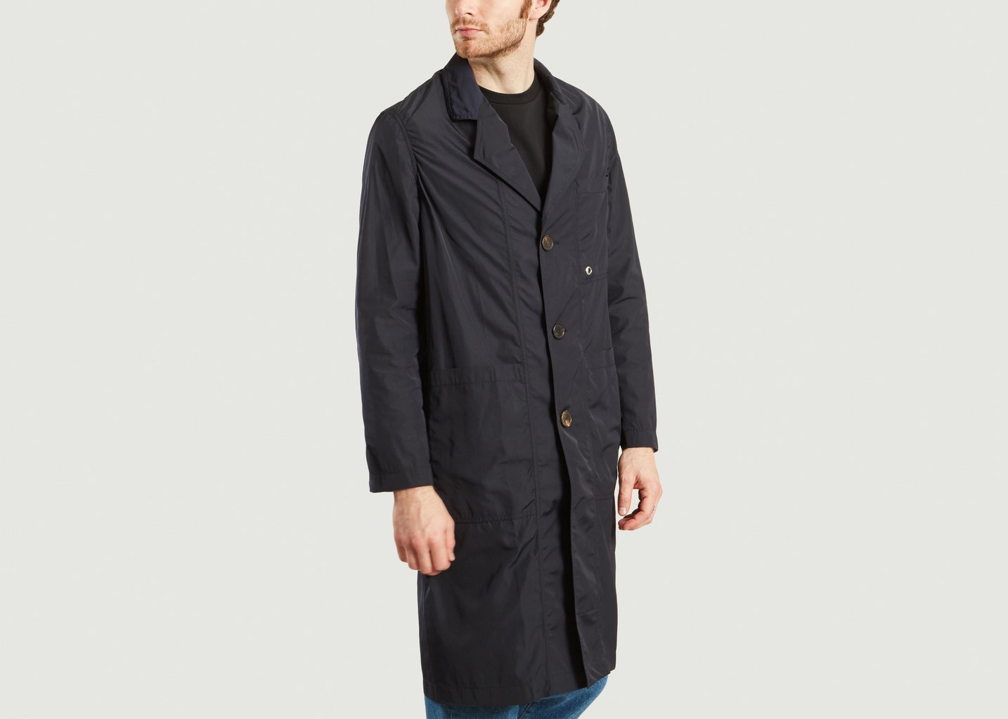 L'exception Manteau Leos Nylon Bleu Marine Etudes Studio