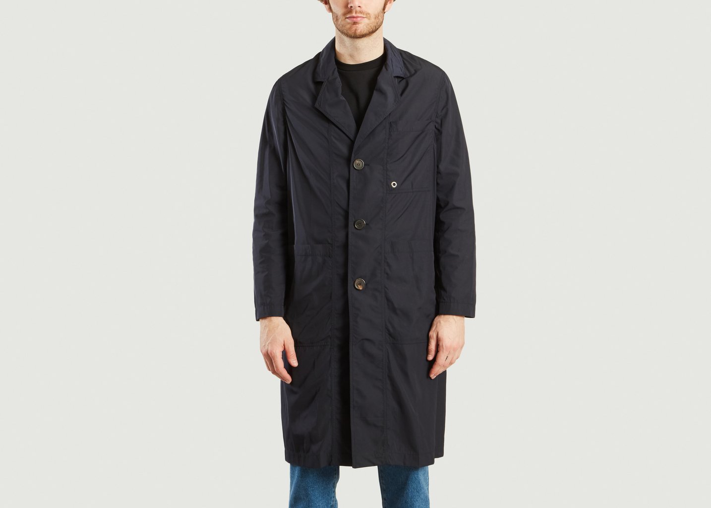 l'exception Manteau Leos Nylon Bleu Marine Etudes Studio