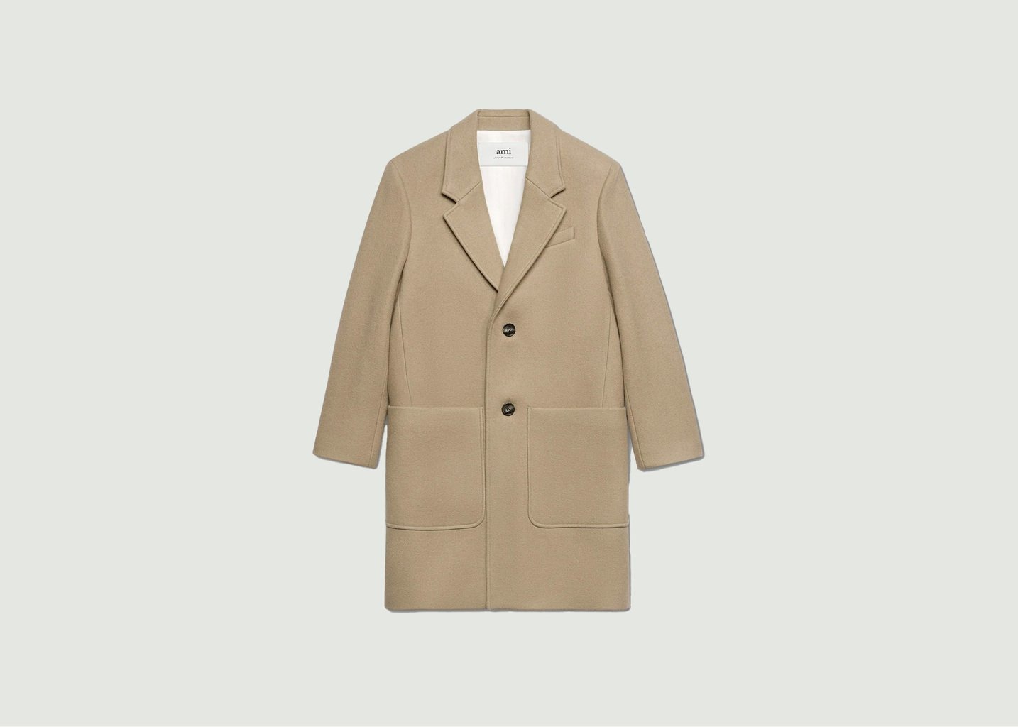 l'exception Manteau Long en Laine Champagne AMI Paris