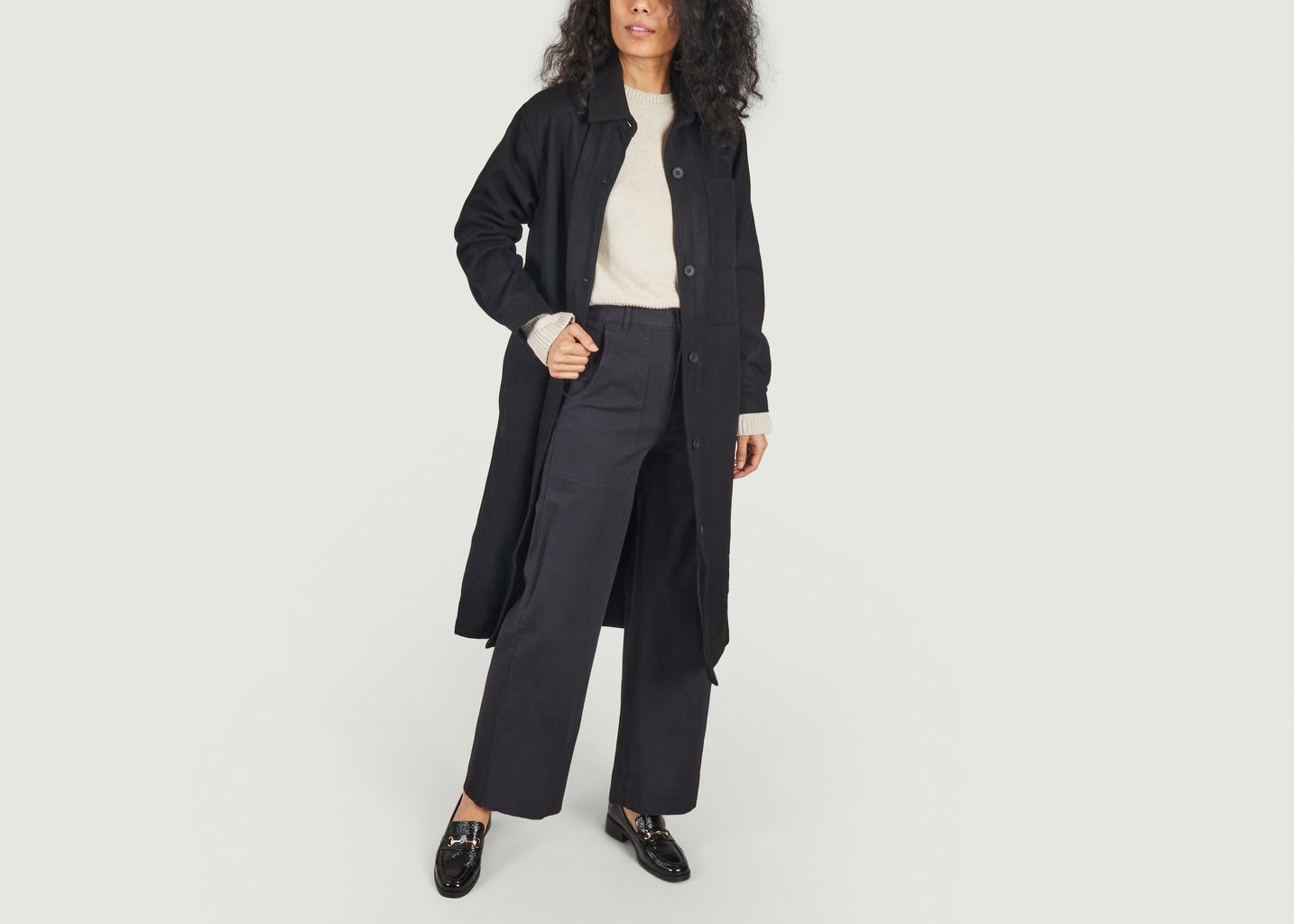 L'exception Manteau Long Furbo Noir Dedicated Brand