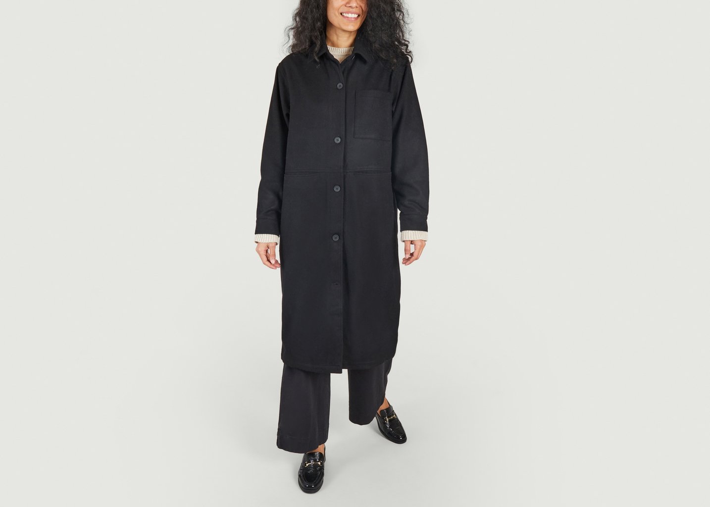 l'exception Manteau long Furbo Noir Dedicated Brand