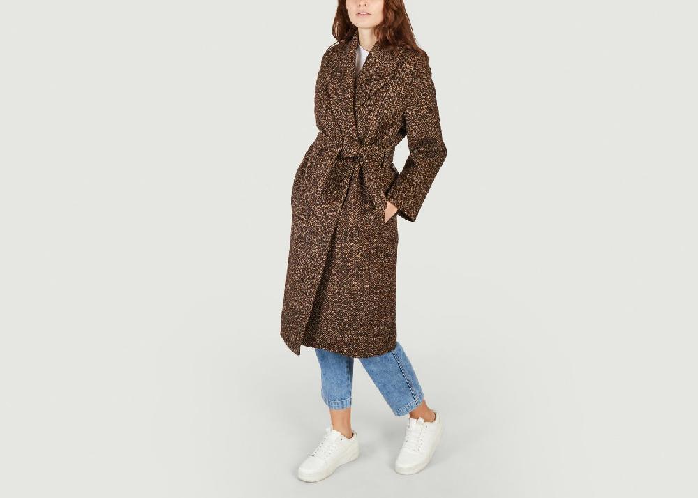 L'exception Manteau Long Miroir Marron La Petite Française