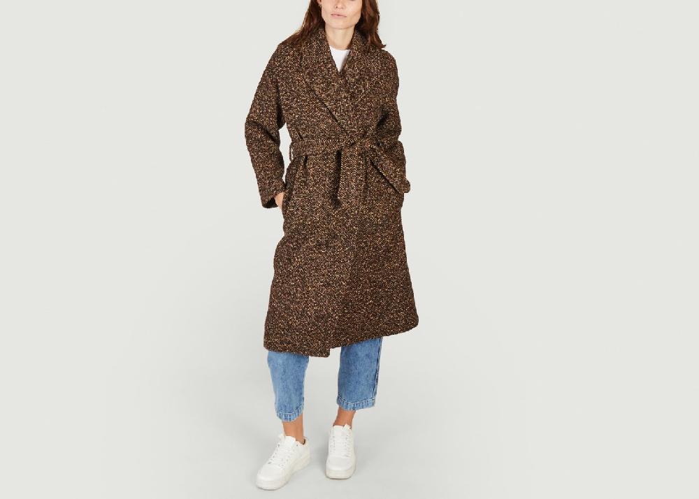 L'exception Manteau Long Miroir Marron La Petite Française