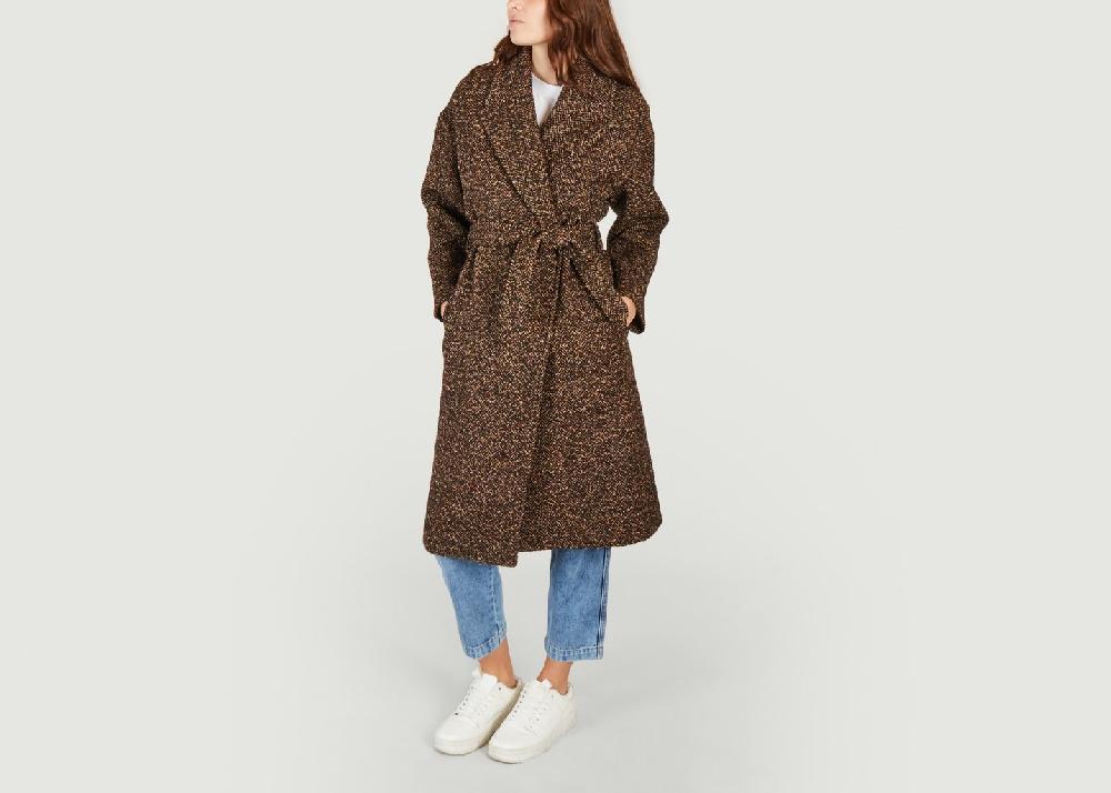 l'exception Manteau Long Miroir Marron La Petite Française