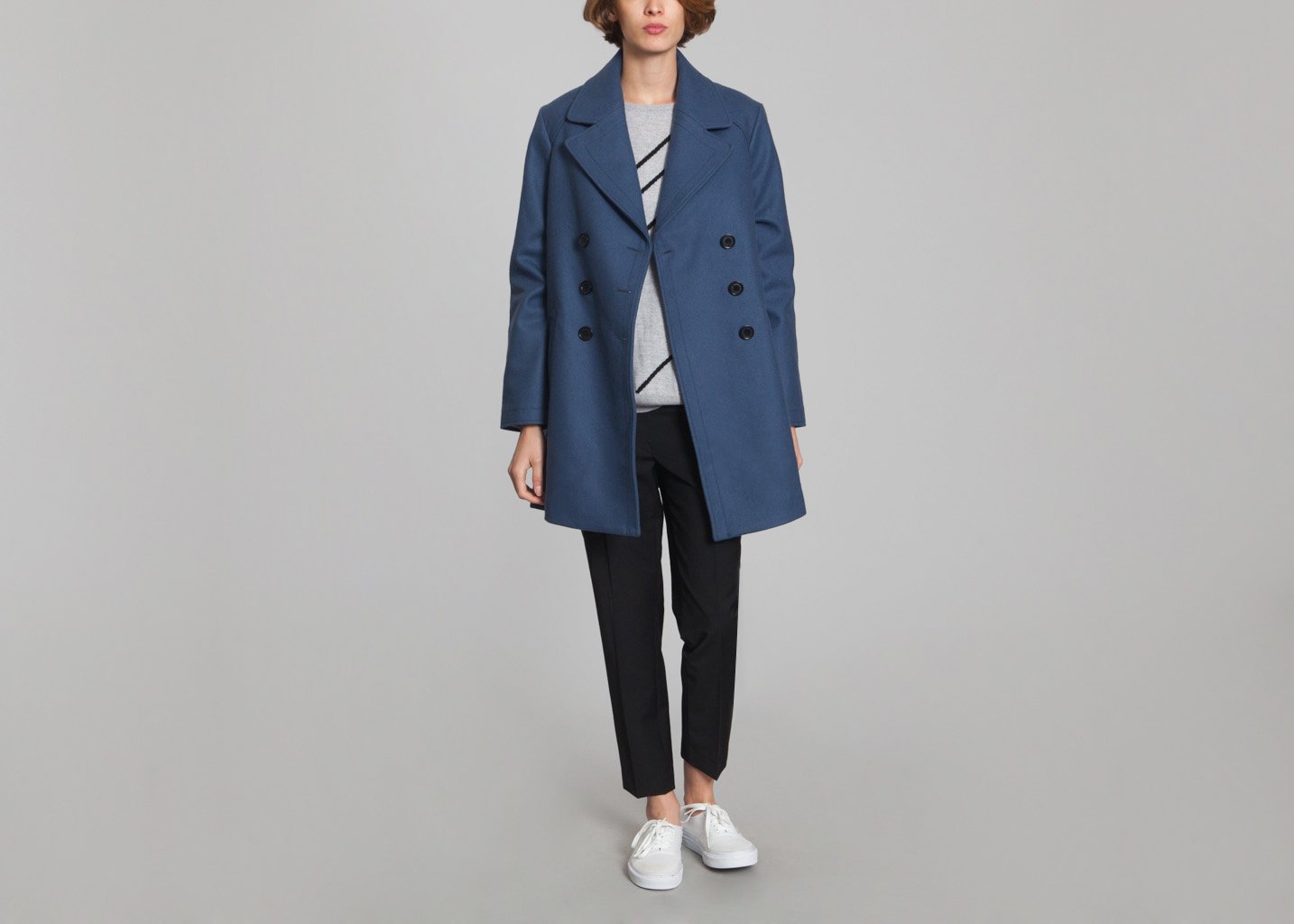 L'exception Manteau Melvin Bleu Pétrole Karine Lecchi