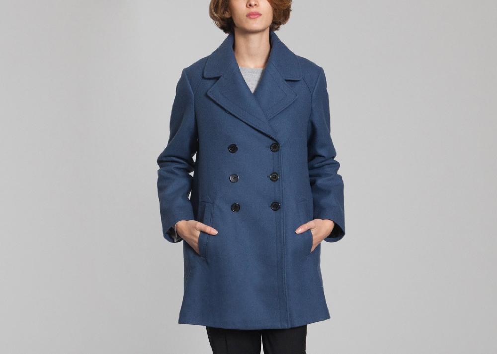 l'exception Manteau Melvin Bleu Pétrole Karine Lecchi