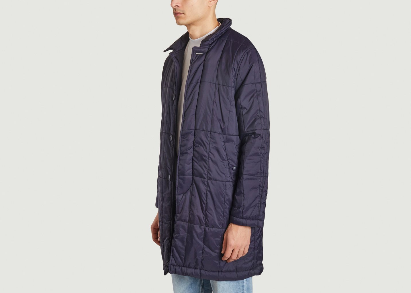 L'exception Manteau Padded Single Breasted Mac Bleu Marine M.C. Overalls