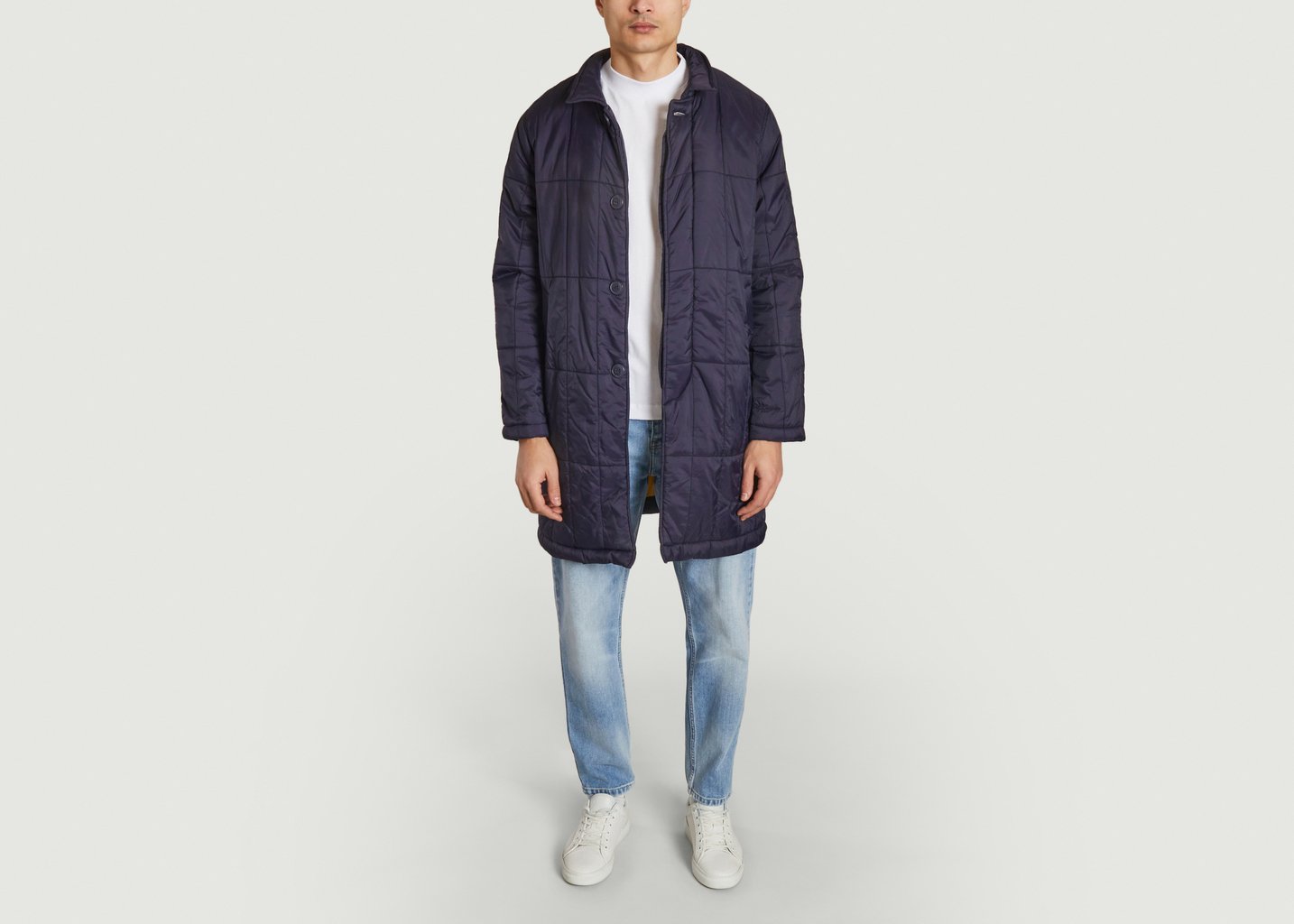 L'exception Manteau Padded Single Breasted Mac Bleu Marine M.C. Overalls